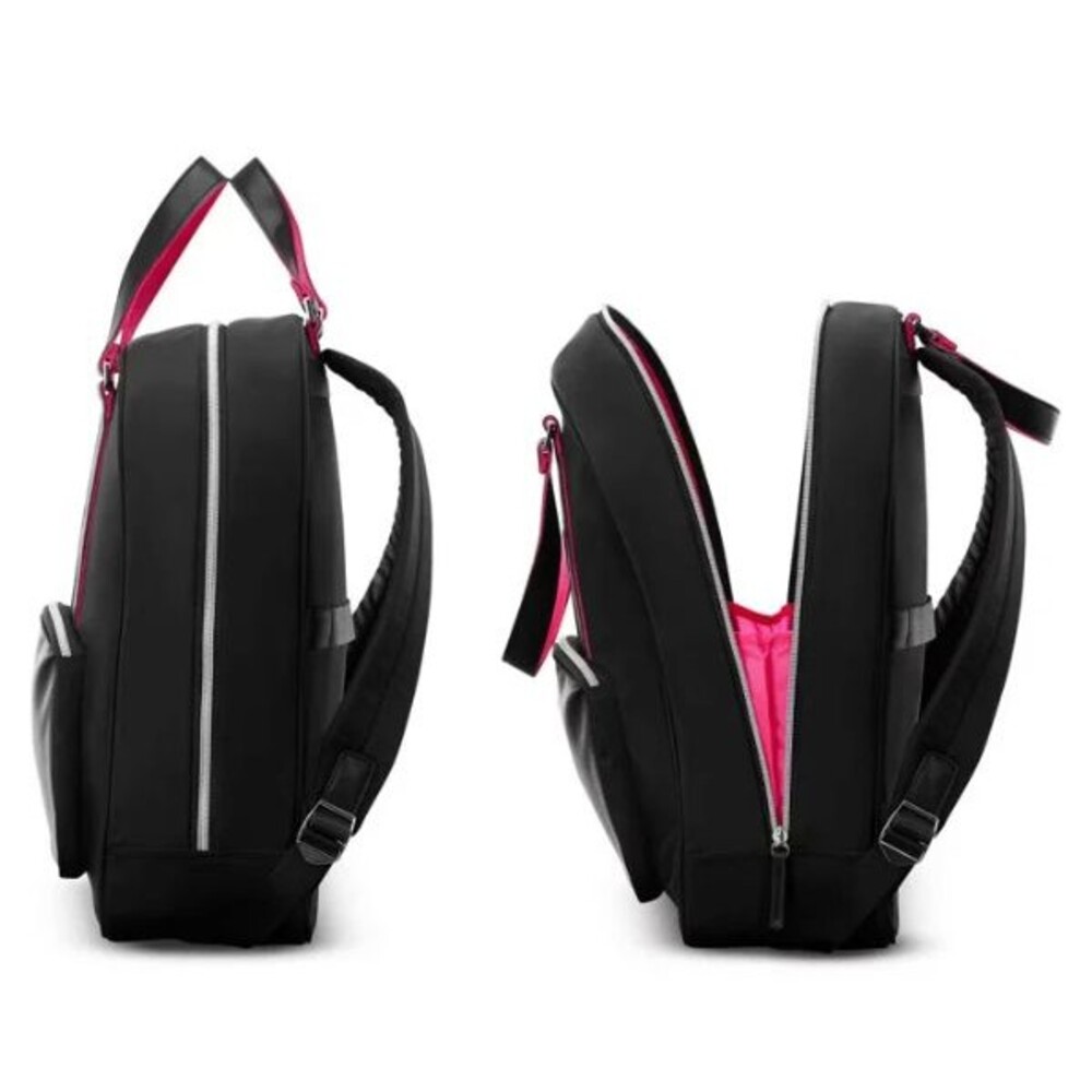 SJP Sarah Jessica Parker 16" RFID Convertible Laptop Backpack - Black/Candy Pink - Picture 4 of 12